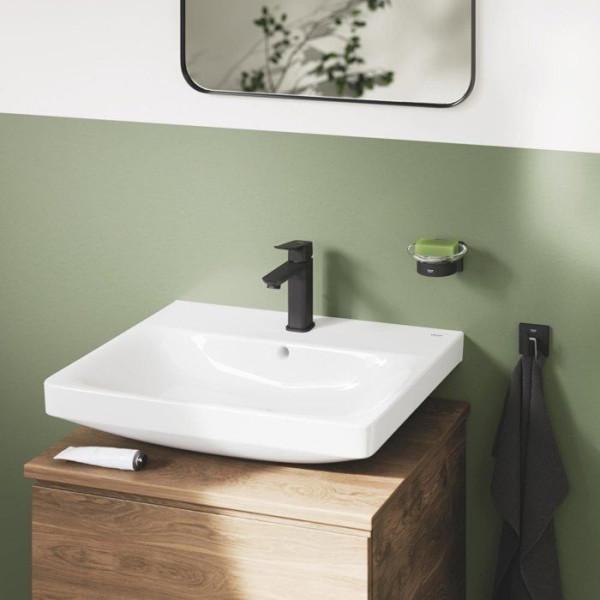 Voir la diapositive 2 : Grohe Mitigeur de lavabo - grohe dice - taille m - vidage clic-clac - noir mat