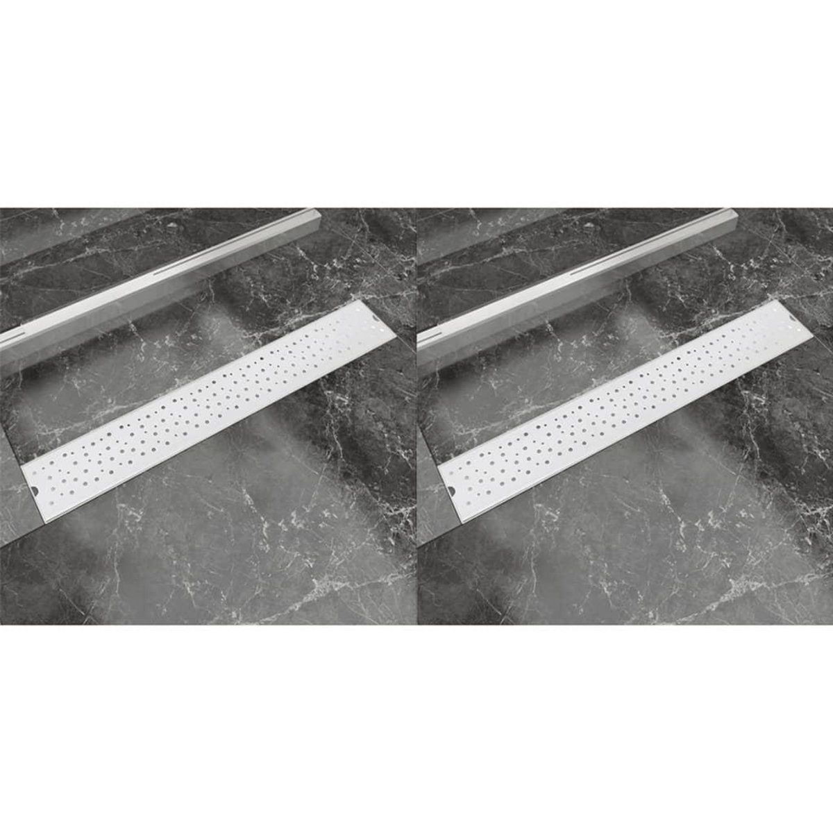VIDAXL Drain de douche lineaire 2 pcs 730 x 140 mm Acier inoxydable