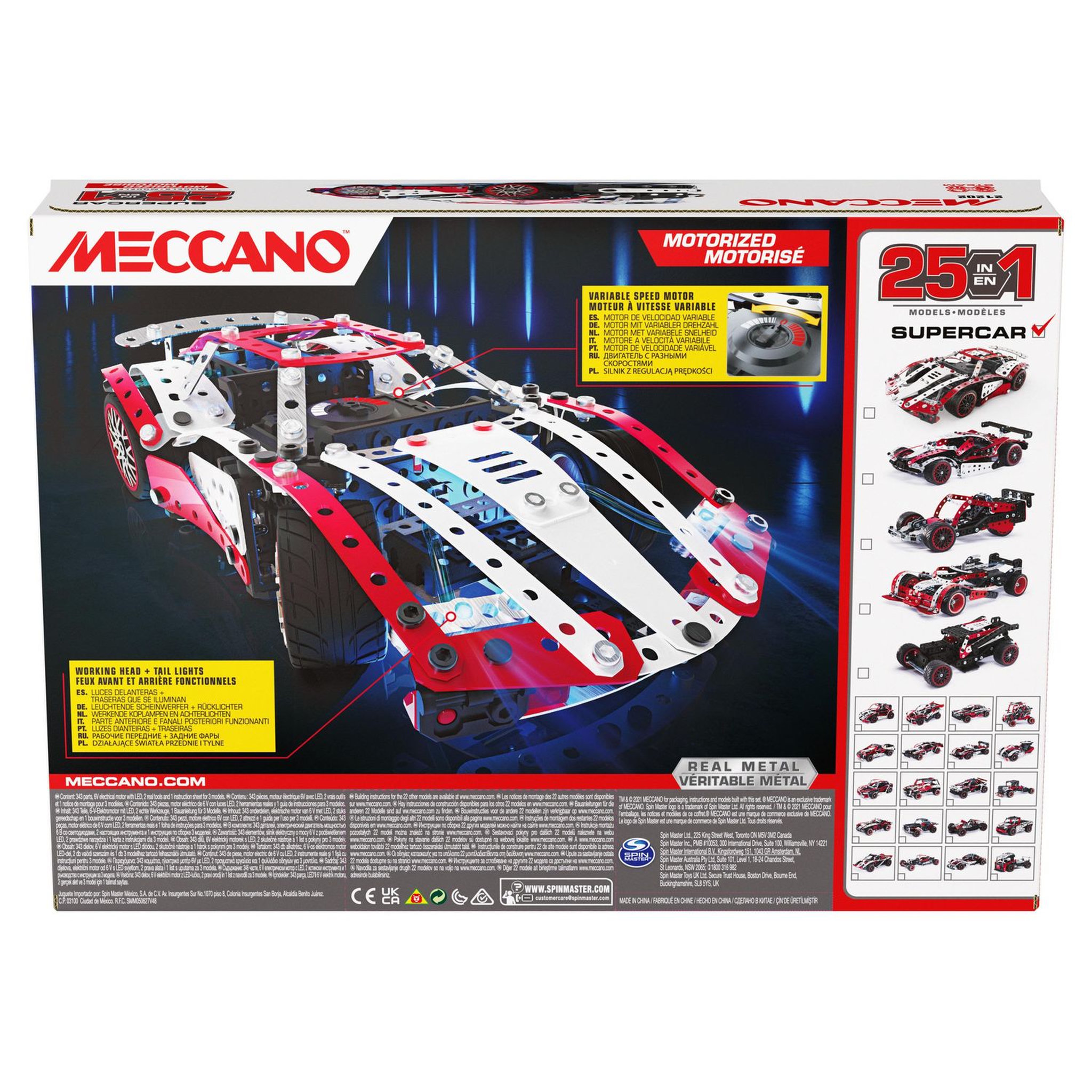 Voir la diapositive 7 : SPIN MASTER Supercar - 25 modèles motorisés Meccano