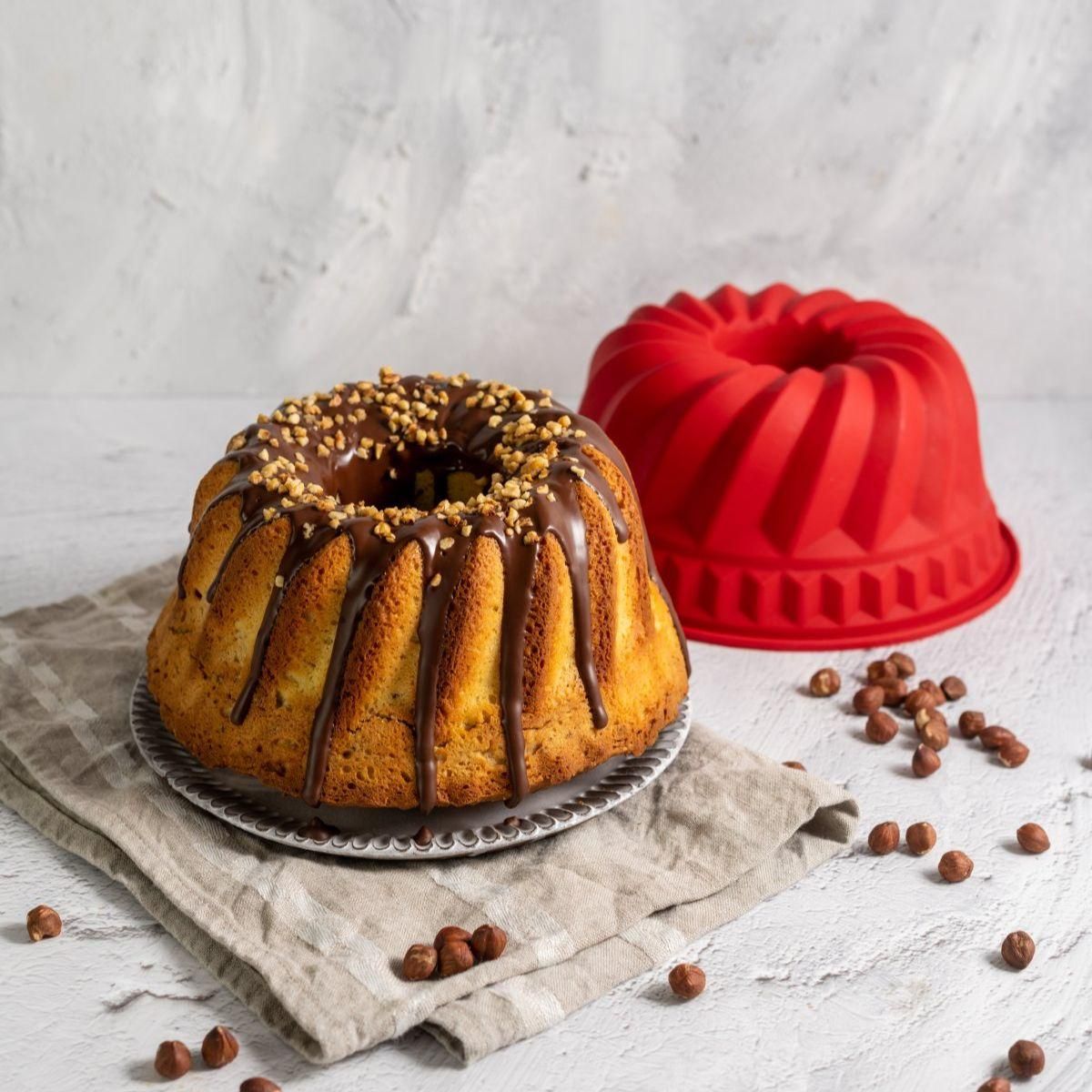 DR.OETKER Moule à kougelhopf et moule à cakes en silicone rouge Dr. Oetker Flexxibel Love