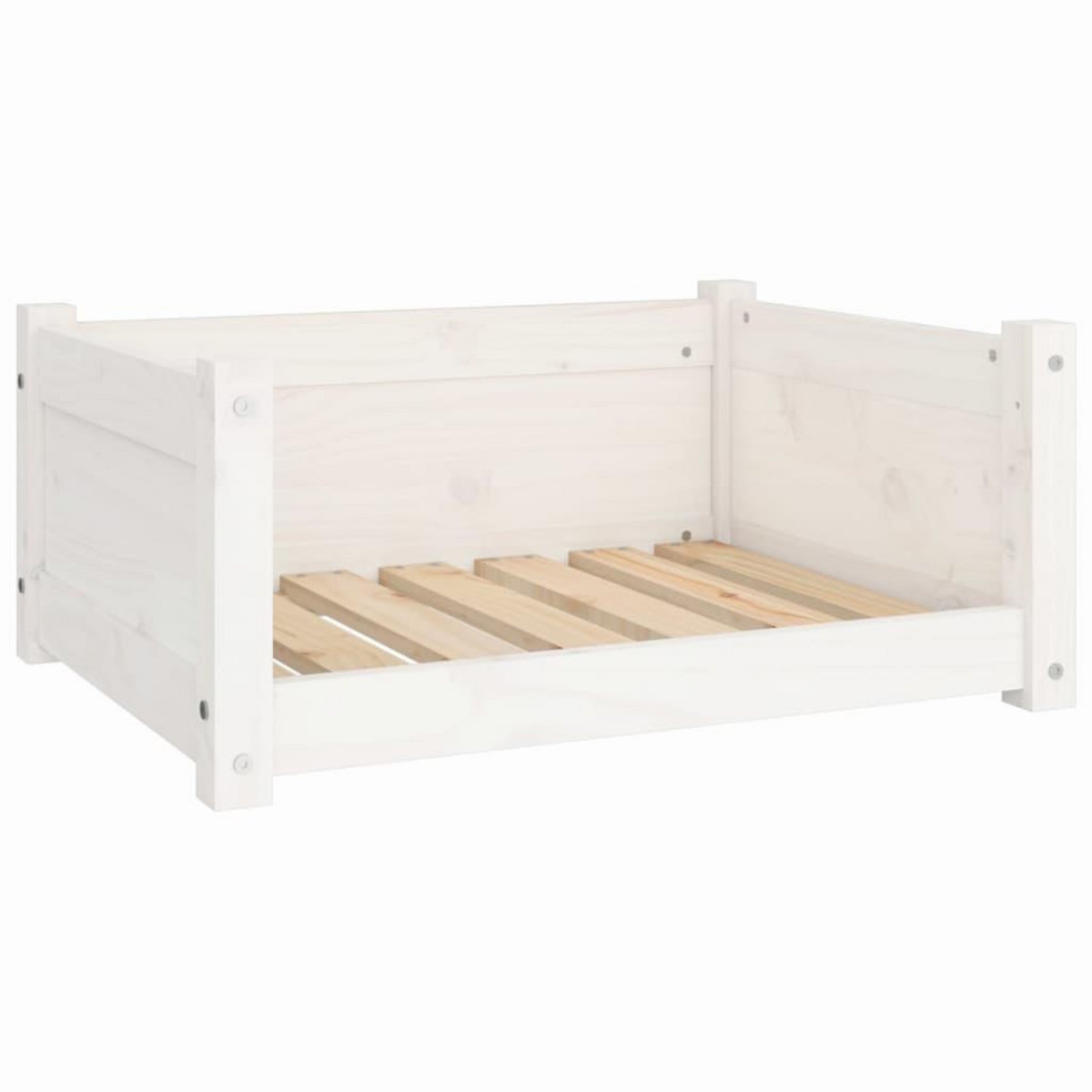 VIDAXL Lit pour chien Blanc 65,5x50,5x28 cm Bois de pin solide