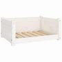 Voir la diapositive 2 : VIDAXL Lit pour chien Blanc 65,5x50,5x28 cm Bois de pin solide