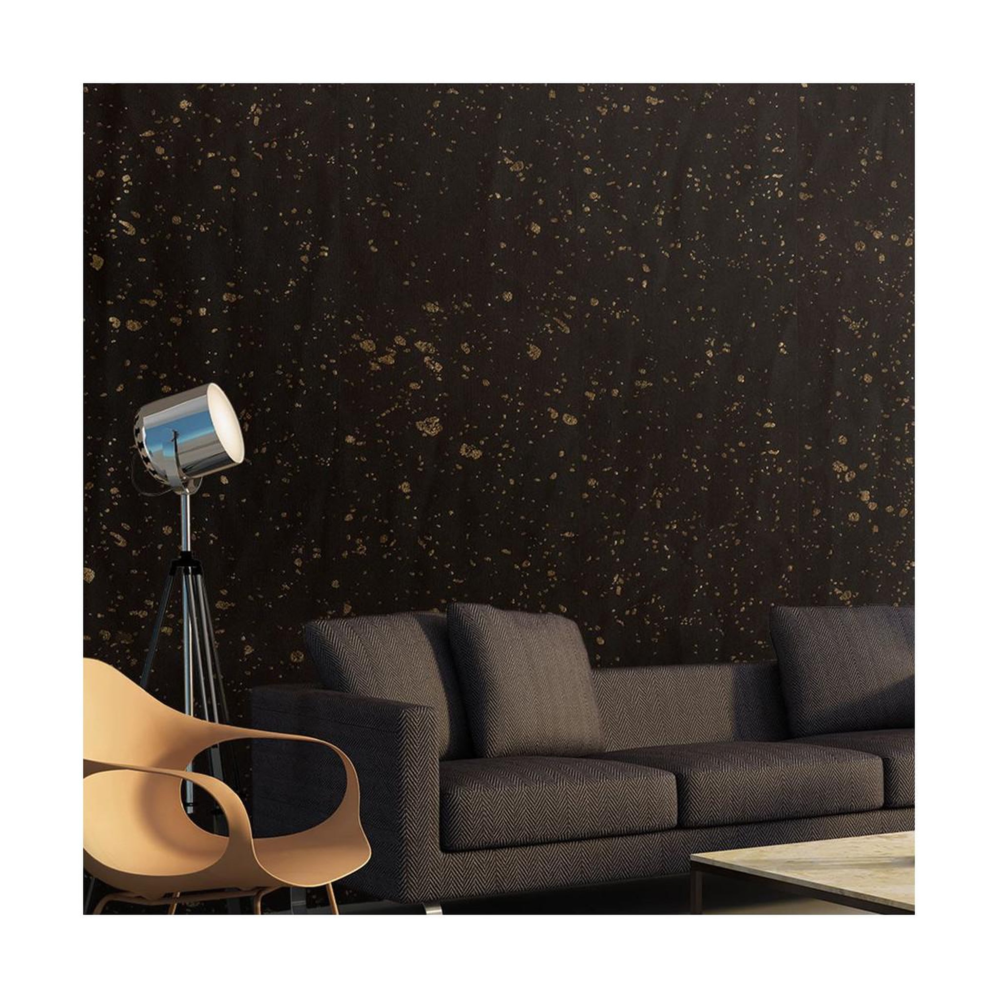 Paris Prix Papier peint  black gold  50x1000cm