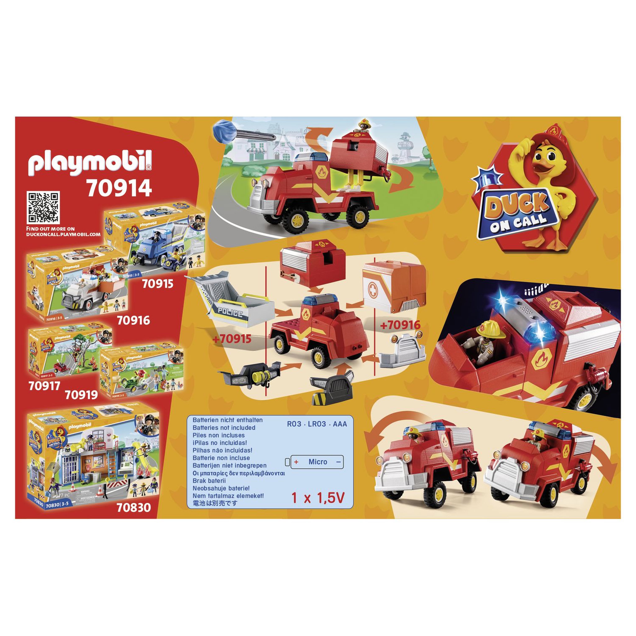 Voir la diapositive 8 : PLAYMOBIL Duck on call 70914 Véhicule de pompier