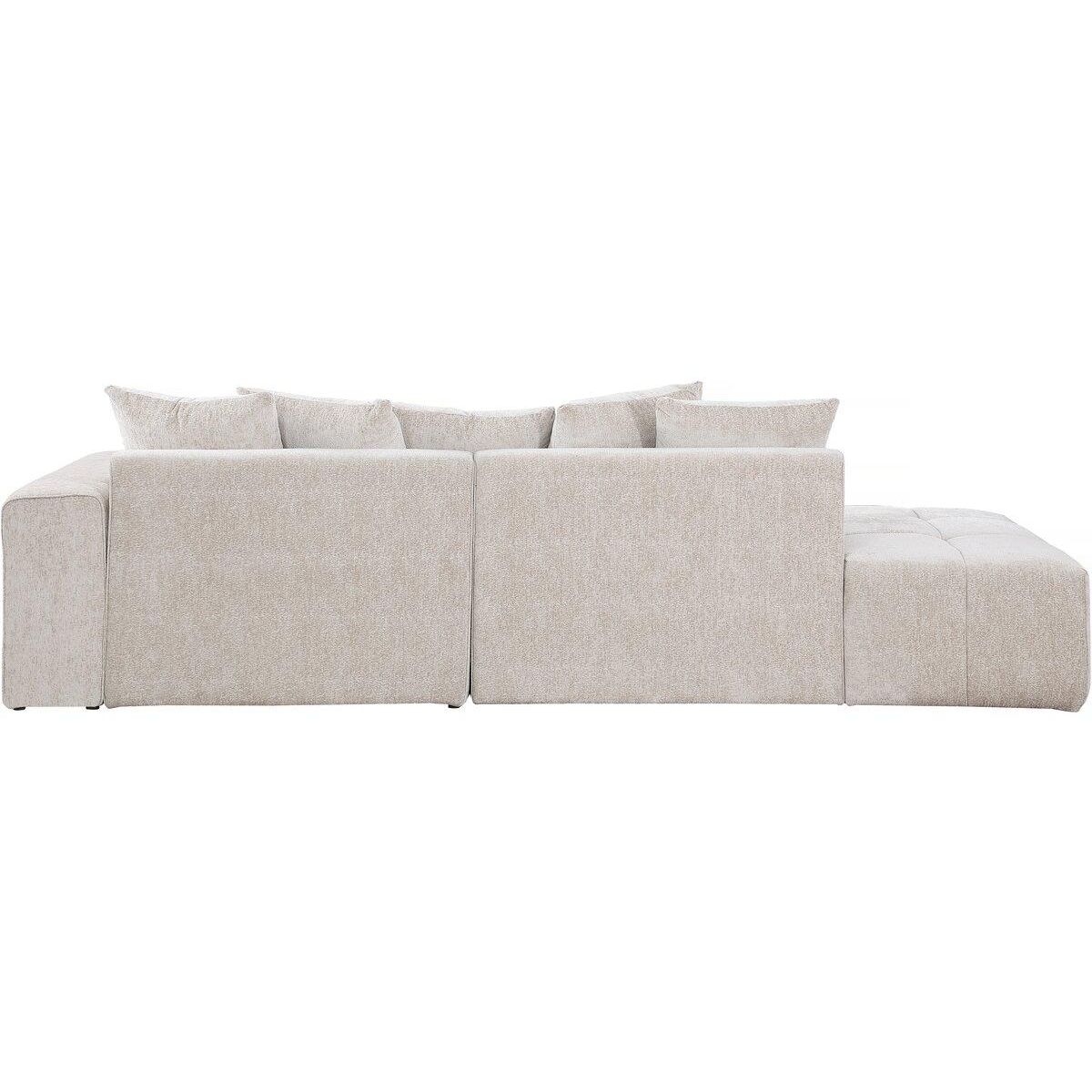 Habitat et Jardin Canapé d'angle en tissu chenille  Haussmann  3 places - Beige