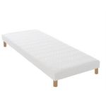 IDLITERIE Sommier tapissier à lattes blanc Made in France. Coloris disponibles : Blanc
