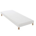 IDLITERIE Sommier tapissier à lattes blanc Made in France. Coloris disponibles : Blanc