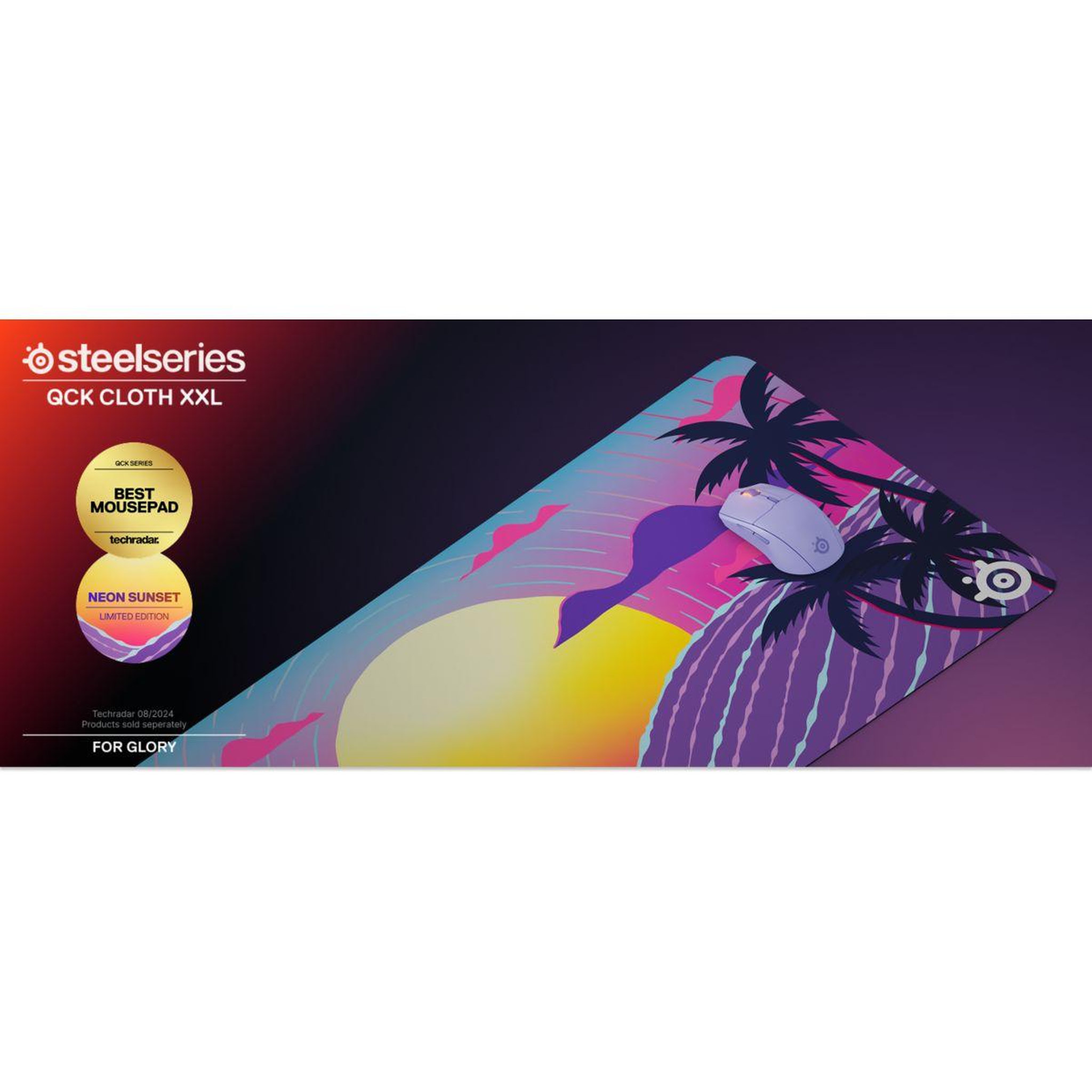 Voir la diapositive 2 : STEEL SERIES Tapis de souris QcK XXL Neon Sunset EU