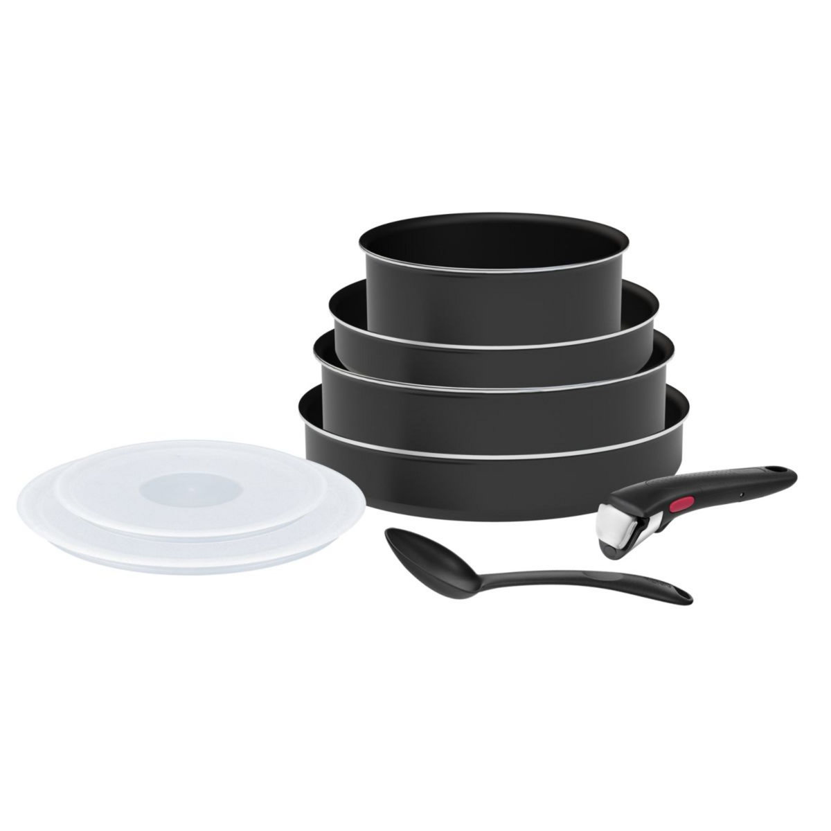 SEB Batterie de cuisine induction 8 pièces en aluminium noir