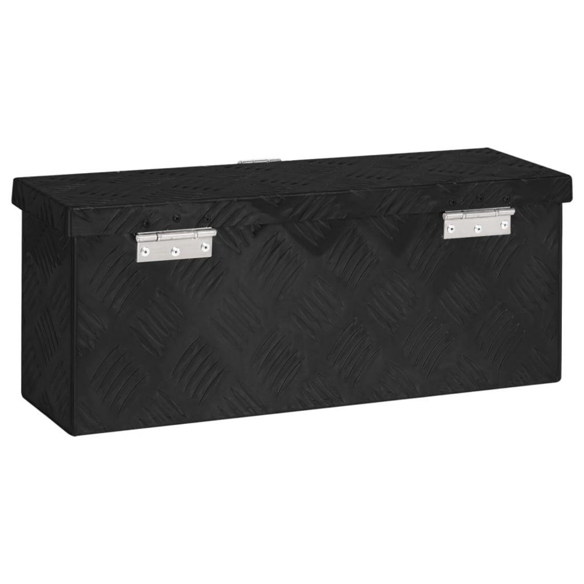 VIDAXL Boîte de rangement Noir 50x15x20,5 cm Aluminium