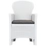 Voir la diapositive 4 : VIDAXL Chaise de jardin lot de 2 coussin Blanc Plastique Aspect rotin