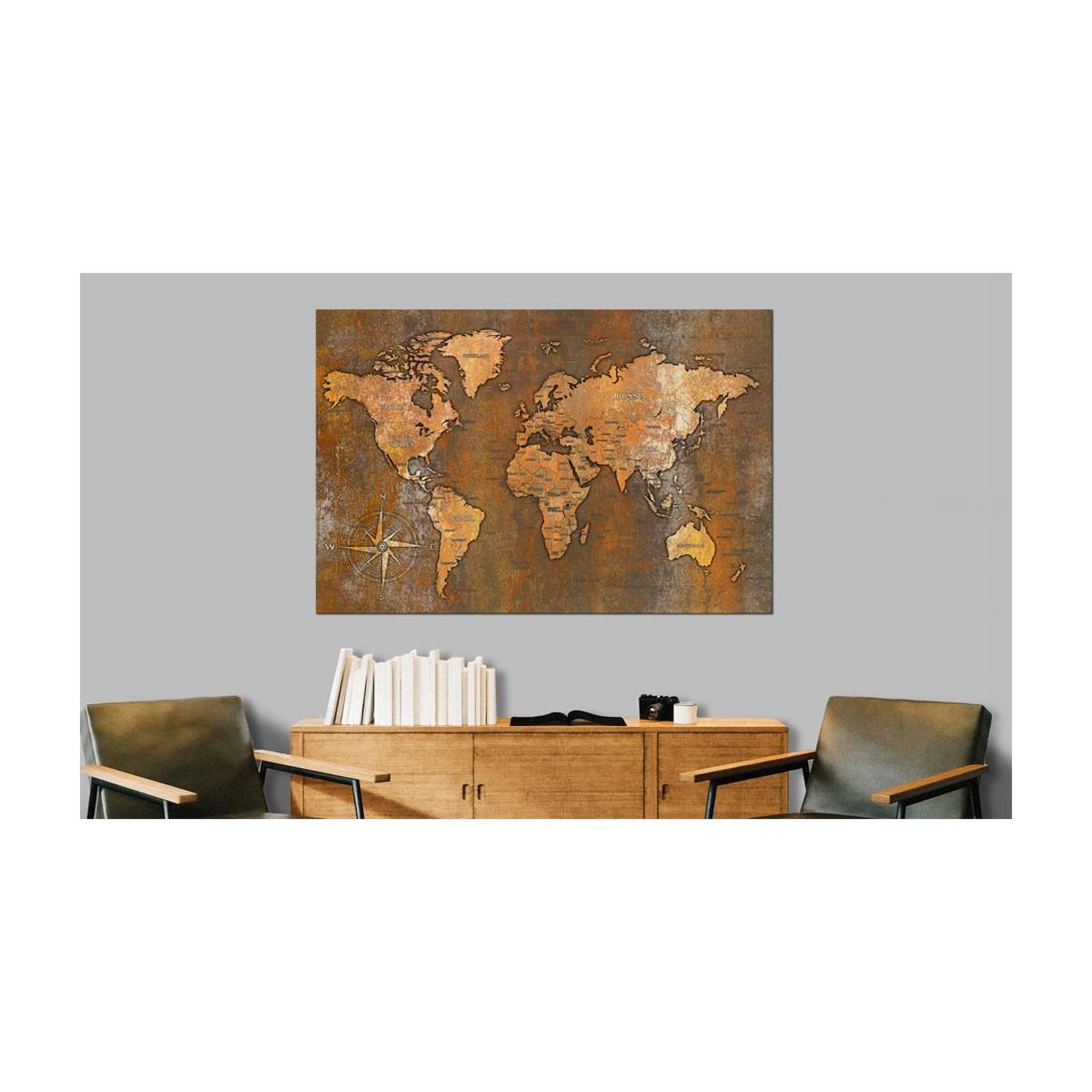 Voir la diapositive 2 : Paris Prix Tableau en liège  carte du monde - rusty world