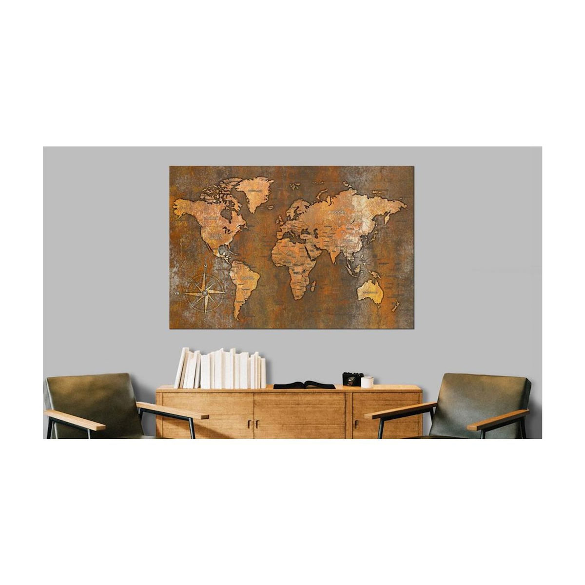 Paris Prix Tableau en Liège  Carte du Monde - Rusty World