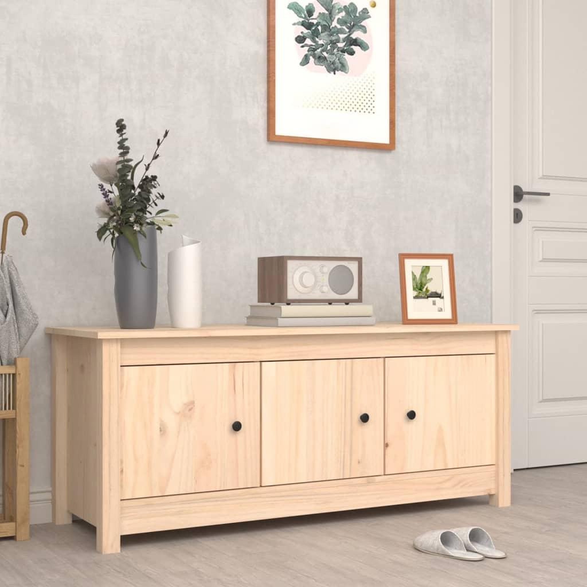 Voir la diapositive 1 : VIDAXL Armoire a chaussures 110x38x45,5 cm Bois de pin massif