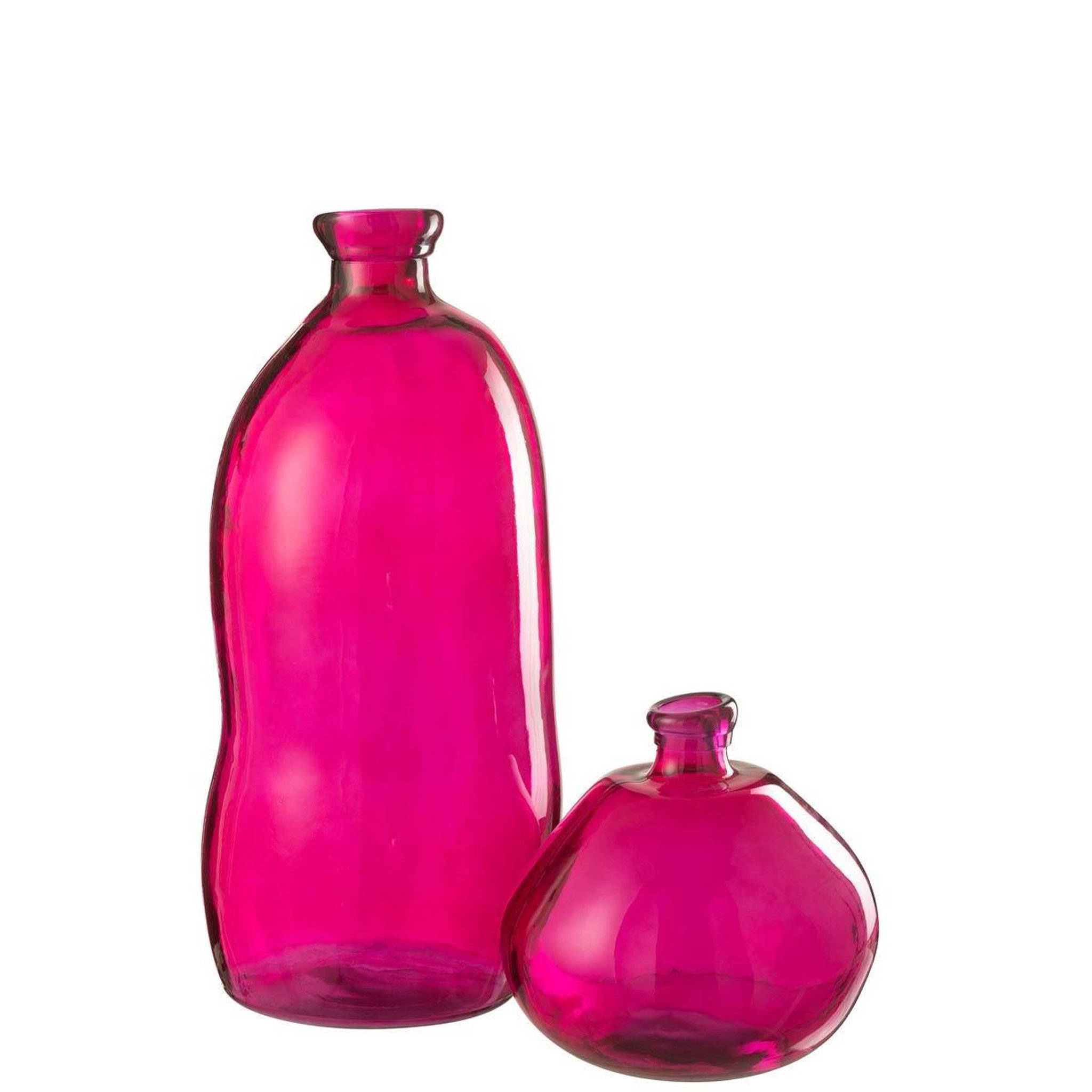 Voir la diapositive 2 : J-LINE Vase déco en verre  mexican  73cm fuchsia