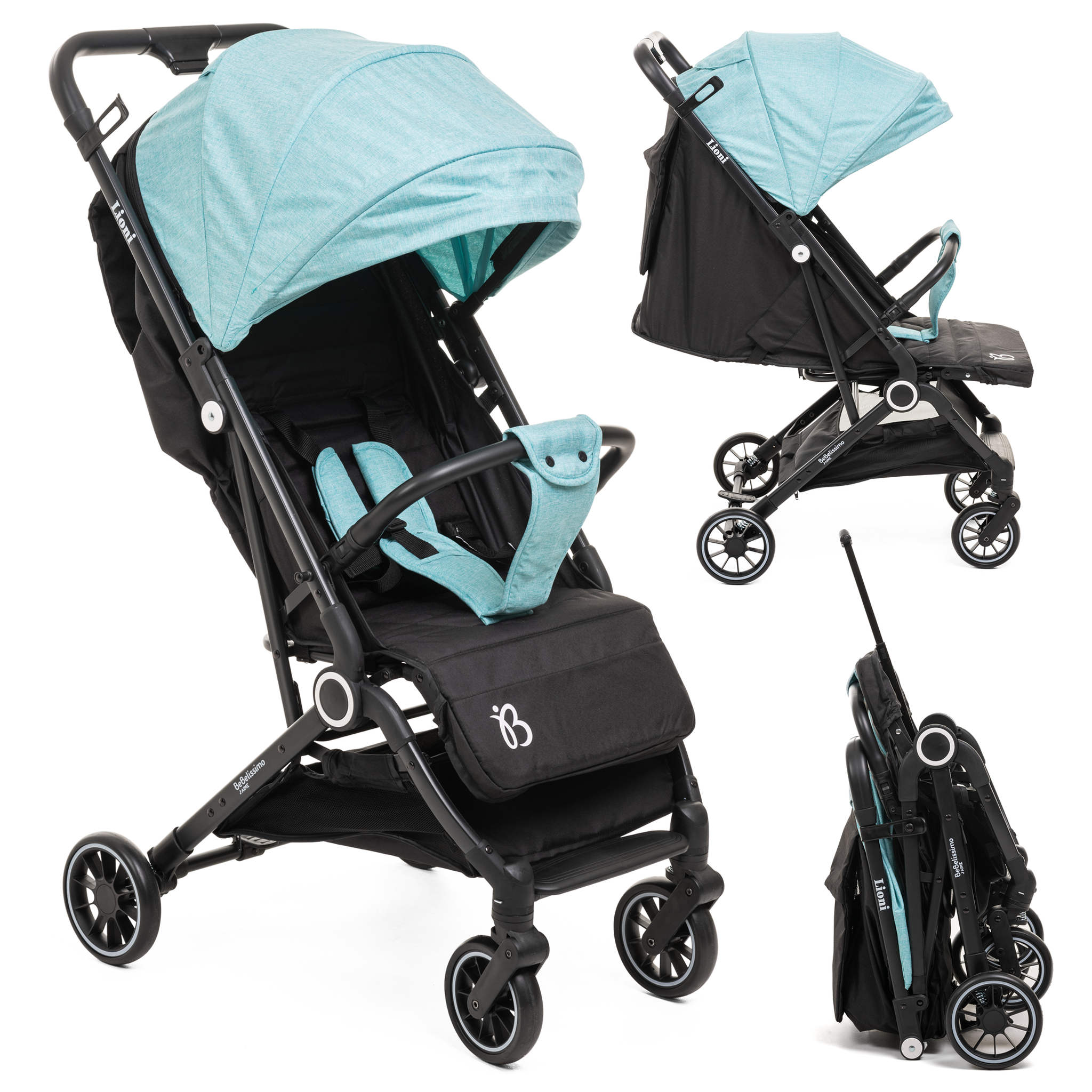 Voir la diapositive 1 : BEBELISSIMO Bebelissimo - Poussette bébé Citadine Ultra Compacte - De 0 à 36 mois - Lioni -0-22kg - vert