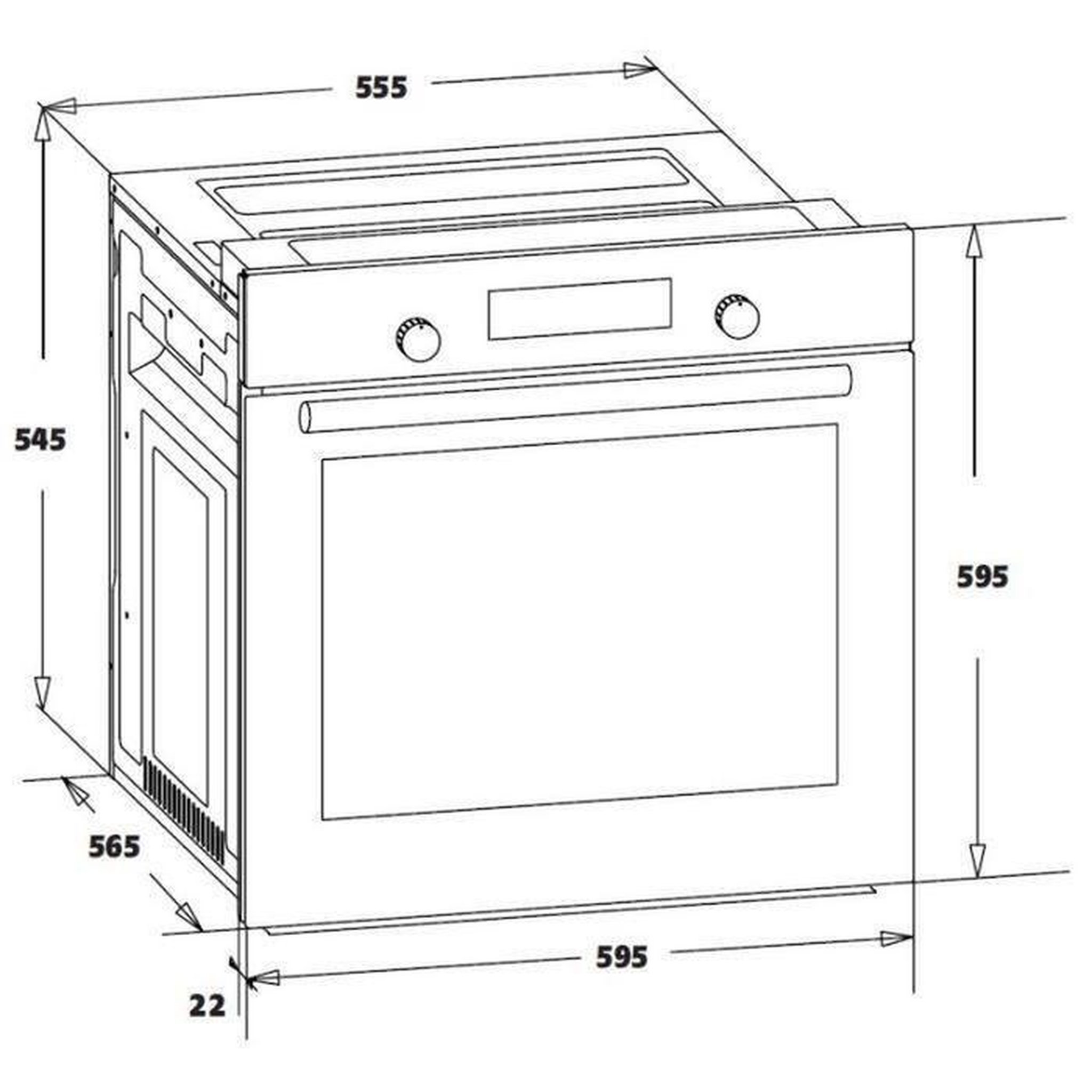 Voir la diapositive 5 : OCEANIC Fours encastrables Électrique 57L OCEANIC 2300W 56cm, OCEAF60IX