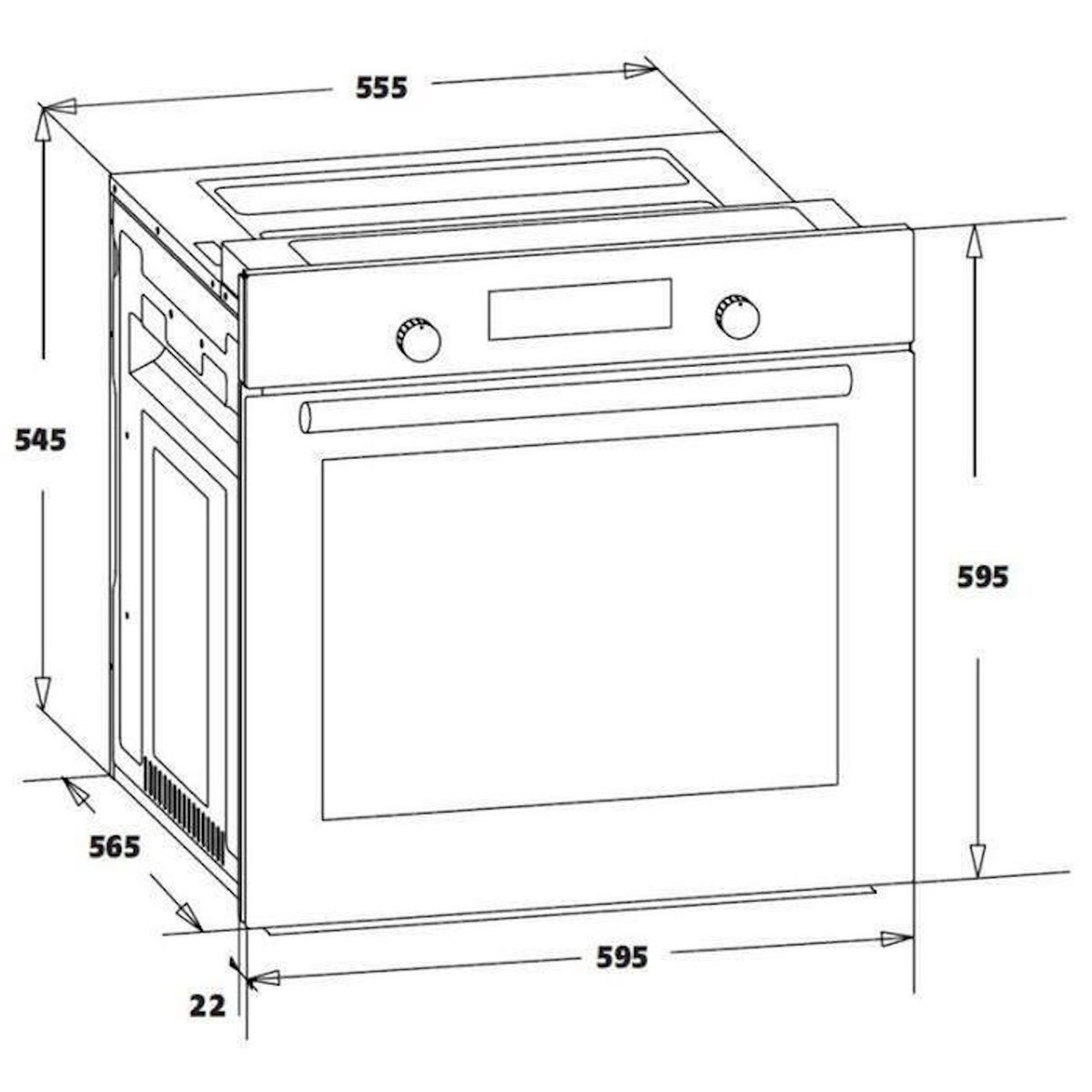 OCEANIC Fours encastrables Électrique 57L OCEANIC 2300W 56cm, OCEAF60IX