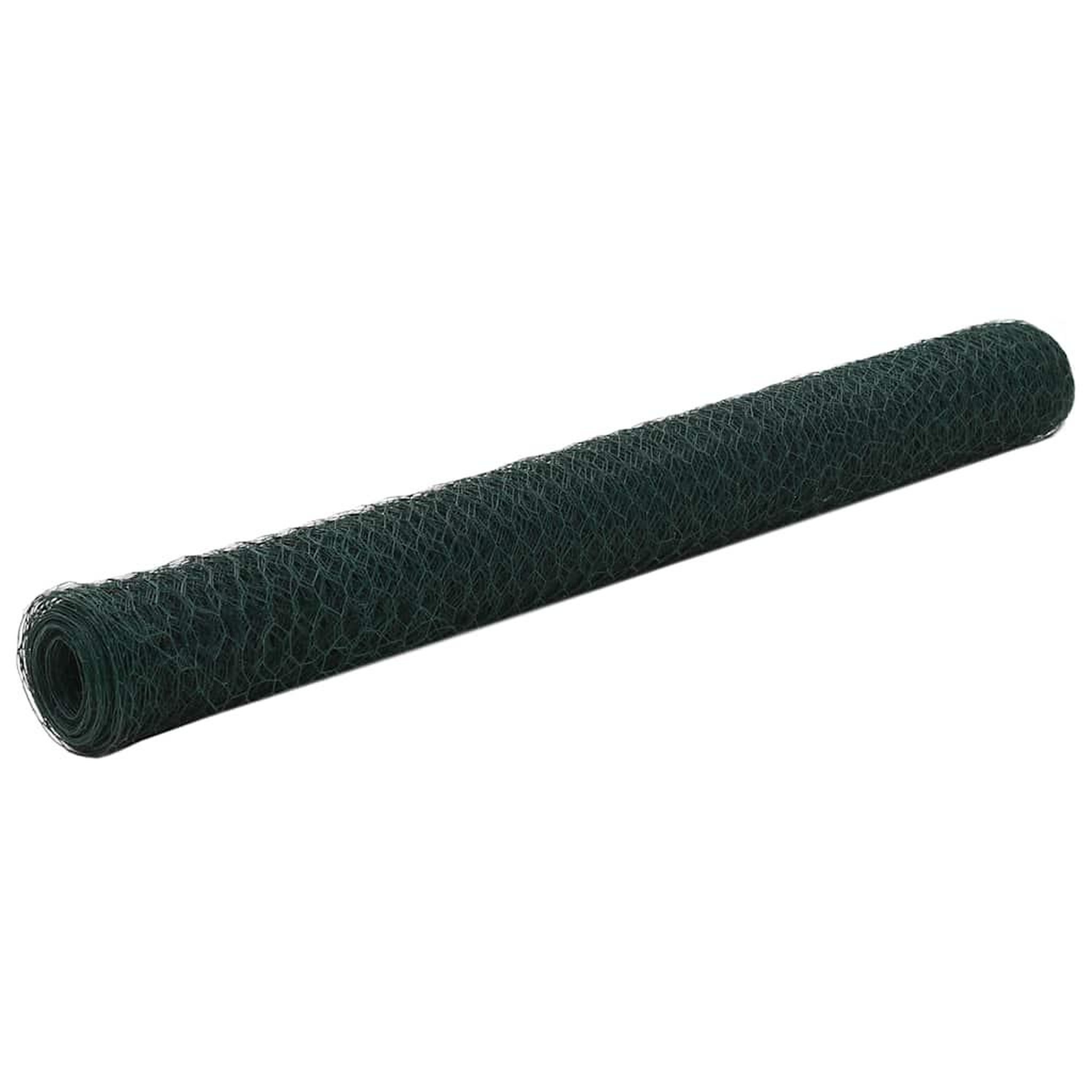 VIDAXL Grillage Acier avec revetement en PVC 25x1,2 m Vert