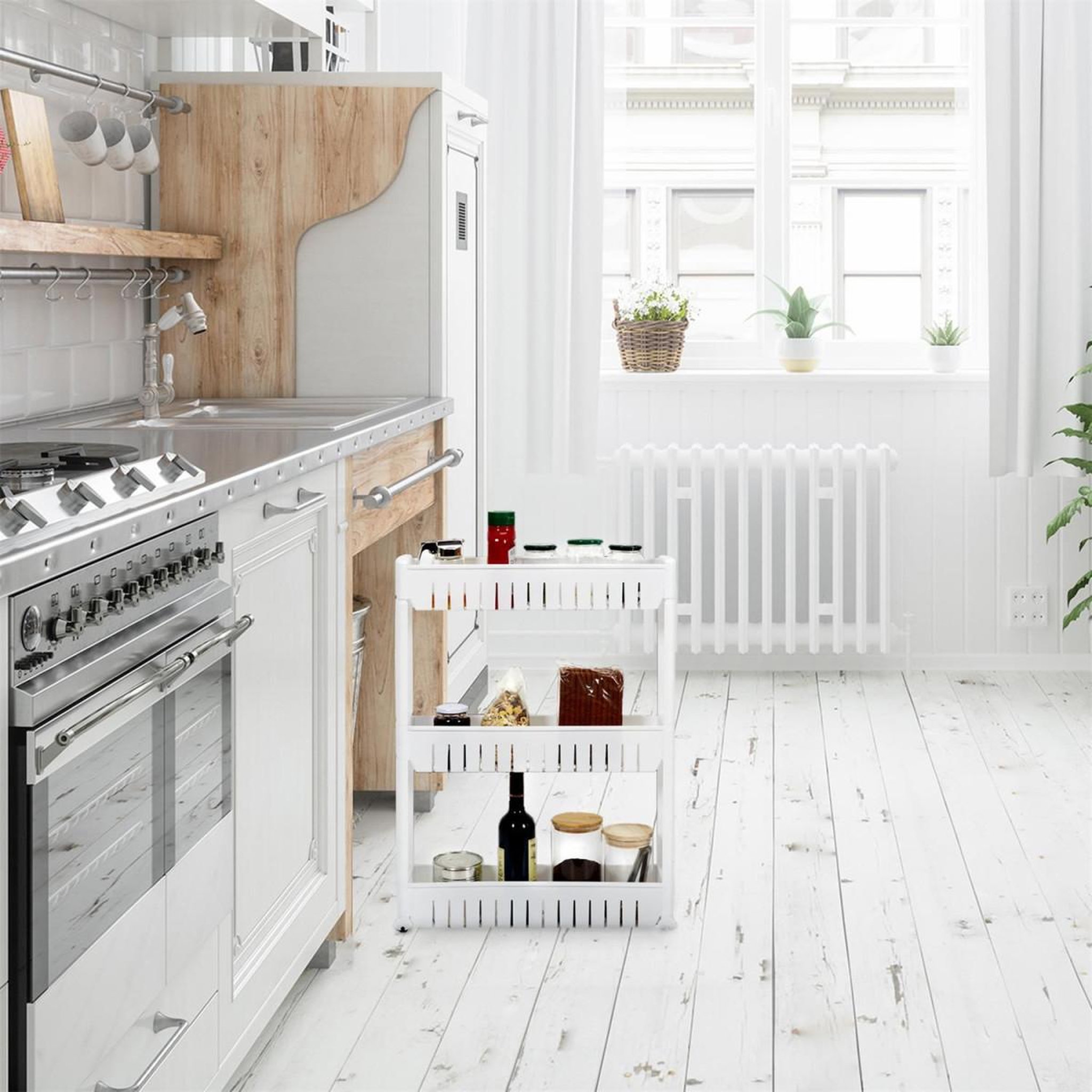 Voir la diapositive 6 : Je cherche une idee Desserte de cuisine  3 niveaux  70cm blanc