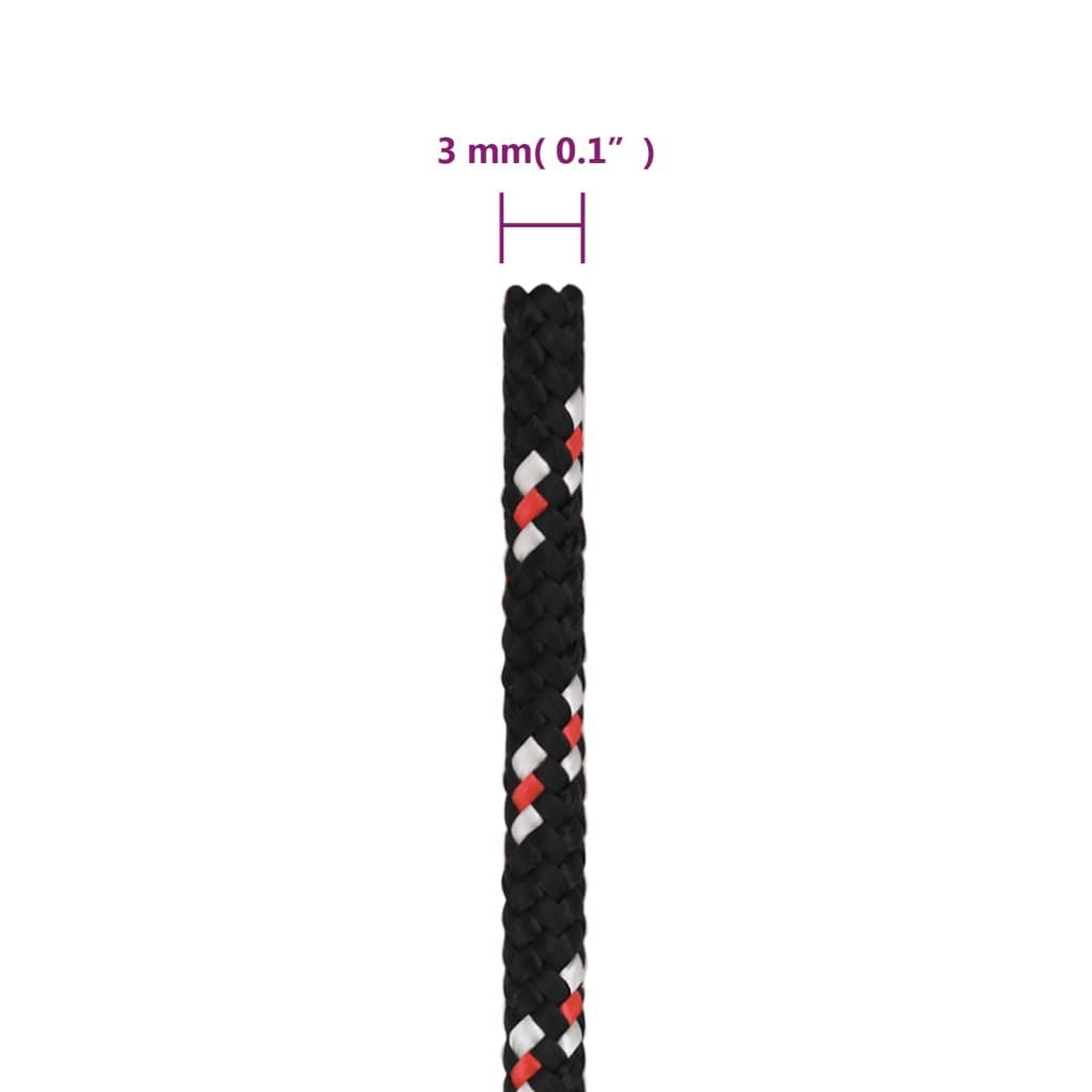 Voir la diapositive 6 : VIDAXL Corde de bateau Noir 3 mm 50 m Polypropylene