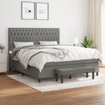 VIDAXL Sommier a lattes de lit avec matelas Gris fonce 180x200cm Tissu