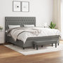 Voir la diapositive 1 : VIDAXL Sommier a lattes de lit avec matelas Gris fonce 180x200cm Tissu