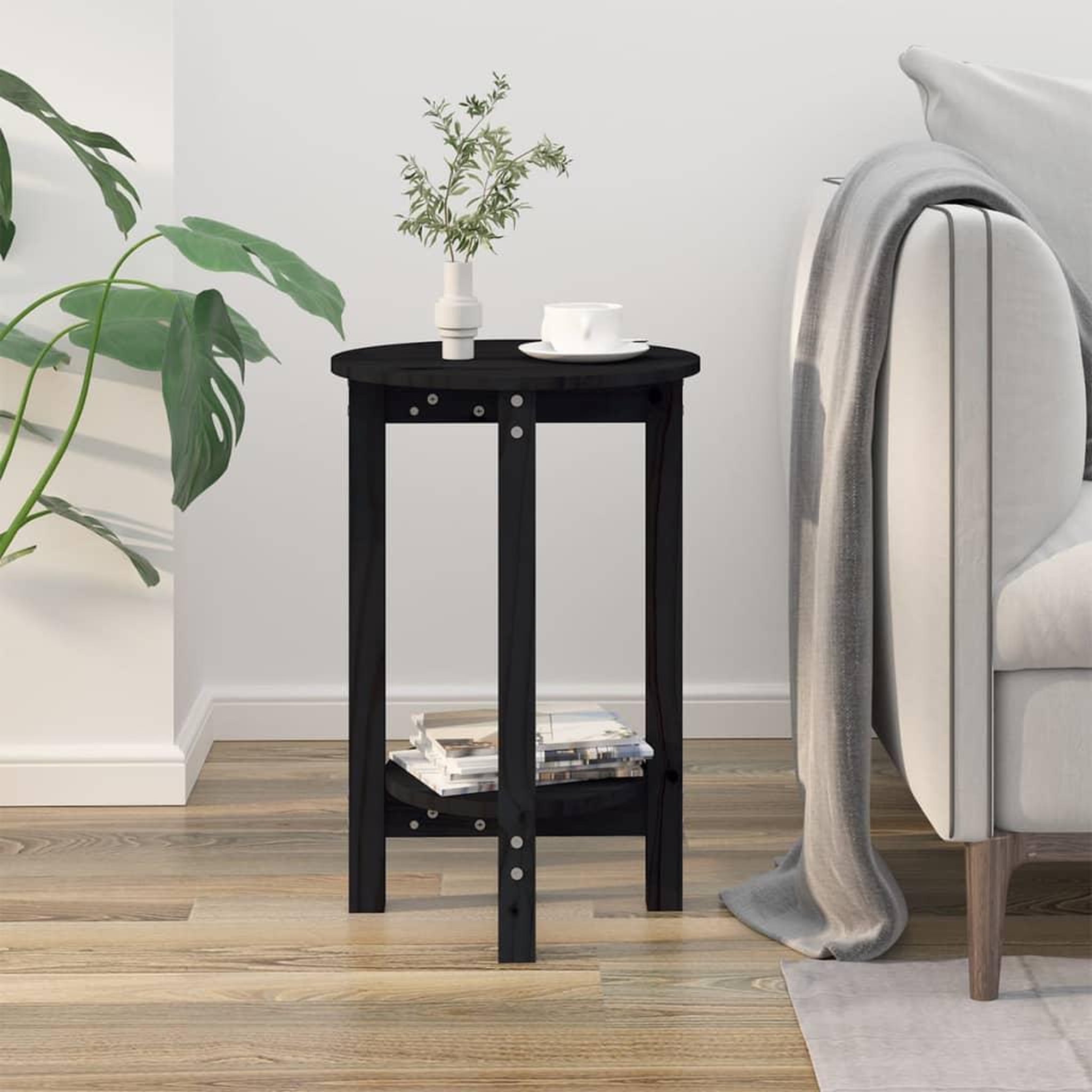 Voir la diapositive 3 : VIDAXL Table basse Noir Ø 40x60 cm Bois massif de pin