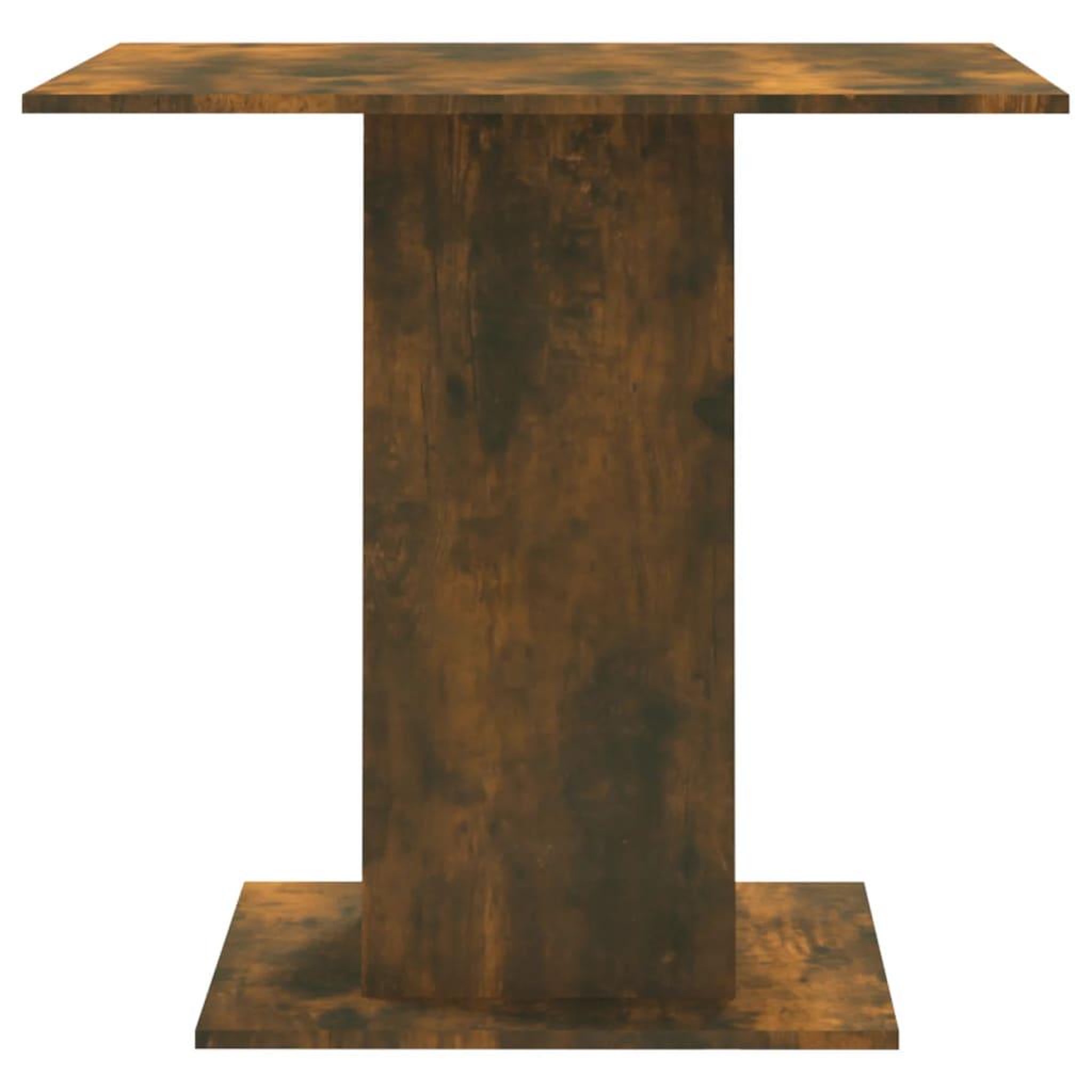 Voir la diapositive 5 : VIDAXL Table a dîner Chene fume 80x80x75 cm Bois d'ingenierie