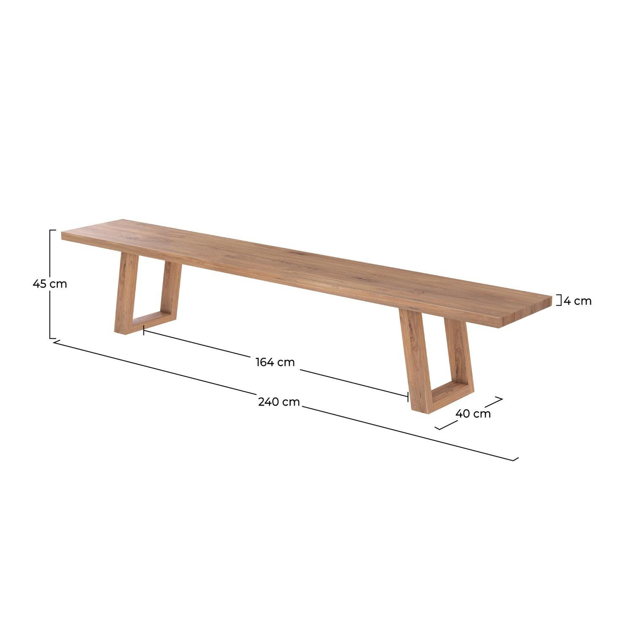 Voir la diapositive 4 : MAISON PAVANE Banc en bois de teck recyclé 240 cm-Marie