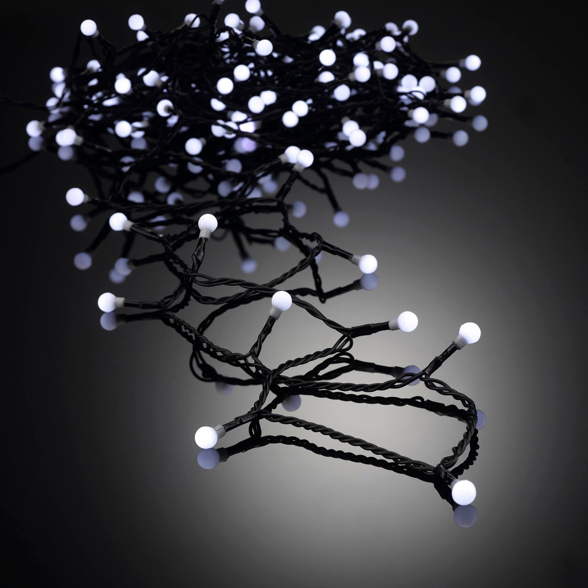 Voir la diapositive 2 : Eden Guirlande lumineuse boules cerise 200 led blanc 8 fonctions