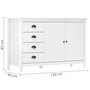 Voir la diapositive 5 : VIDAXL Buffet Hill Blanc 130x40x80 cm Bois de pin solide