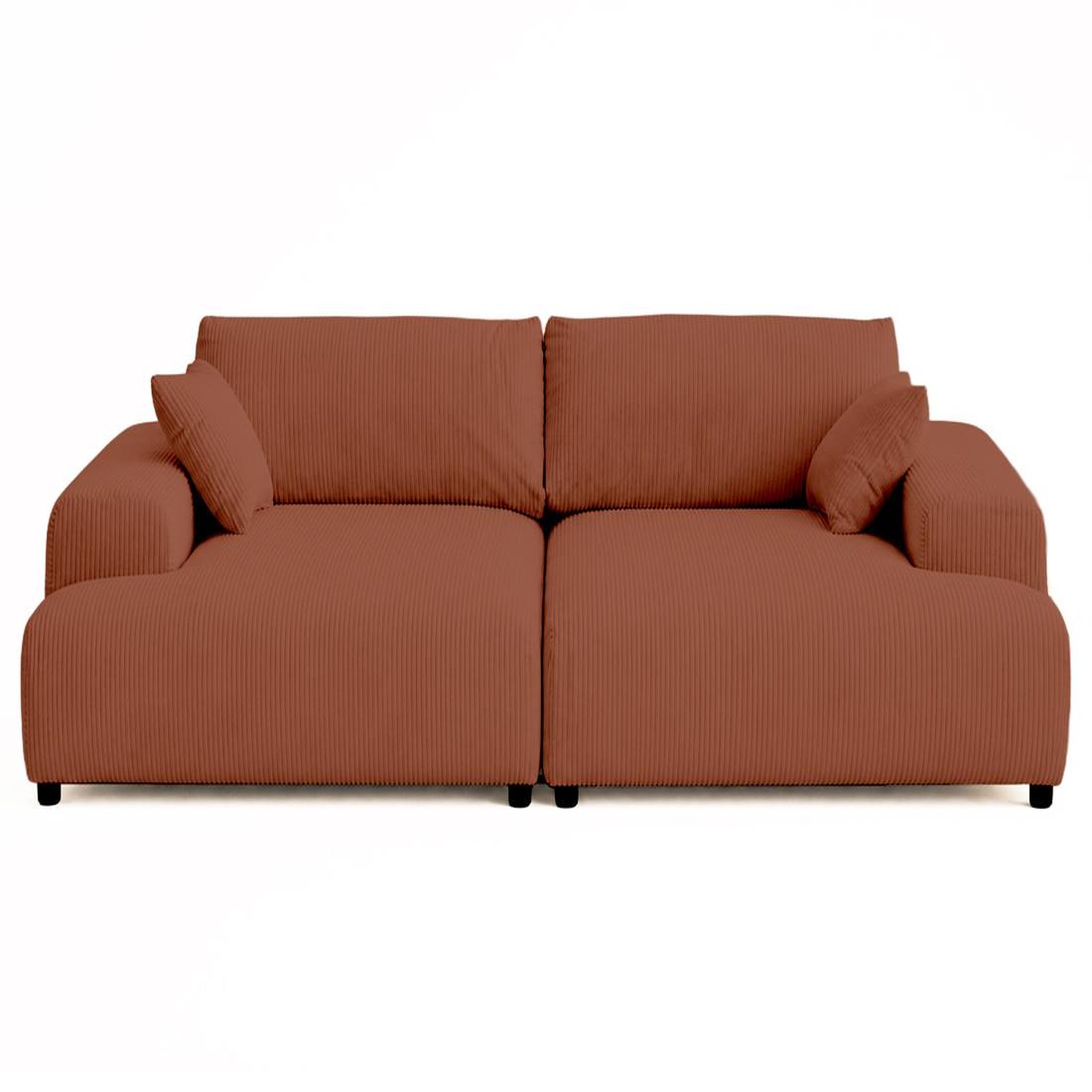 Voir la diapositive 1 : LISA DESIGN Garance - canapé droit 4 places double méridienne - assise profonde - en velours côtelé