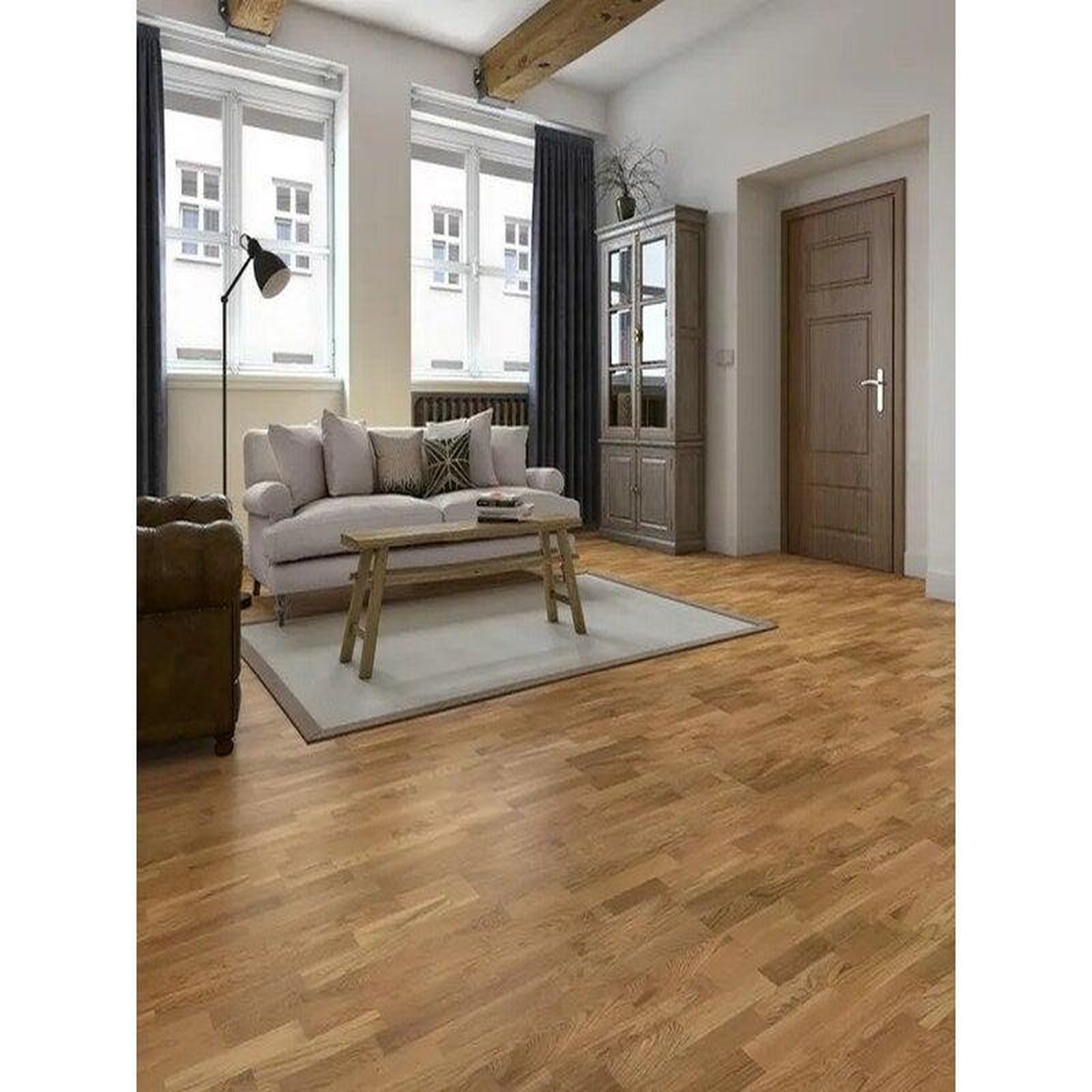 CENTRALE BRICO Parquet bois contrecollé Medio Chêne Blond Vitrifié S Multifrise 1Px