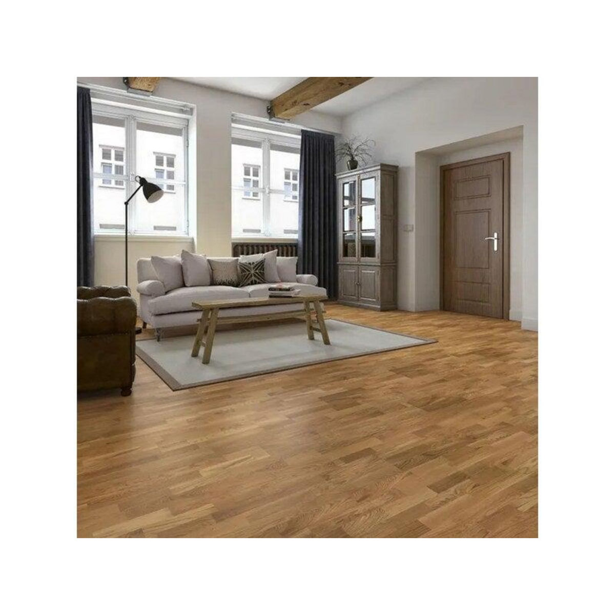 CENTRALE BRICO Parquet bois contrecollé Medio Chêne Blond Vitrifié S Multifrise 1Px