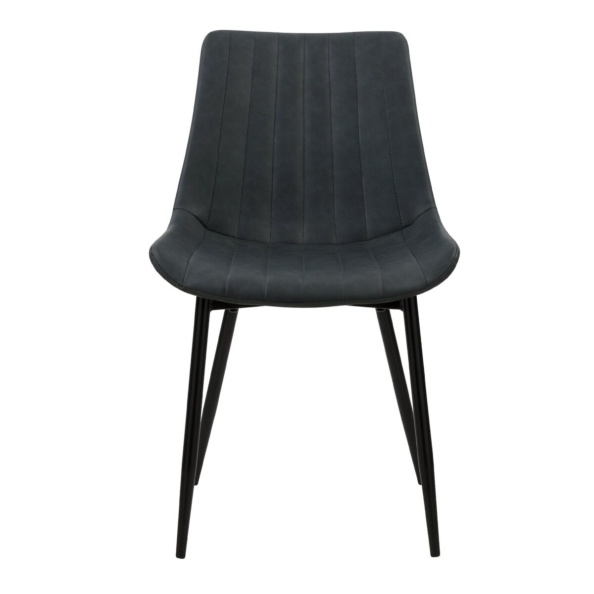 Rendez vous déco Lot de 2 chaises en cuir synthétique taupe et métal noir - Killi