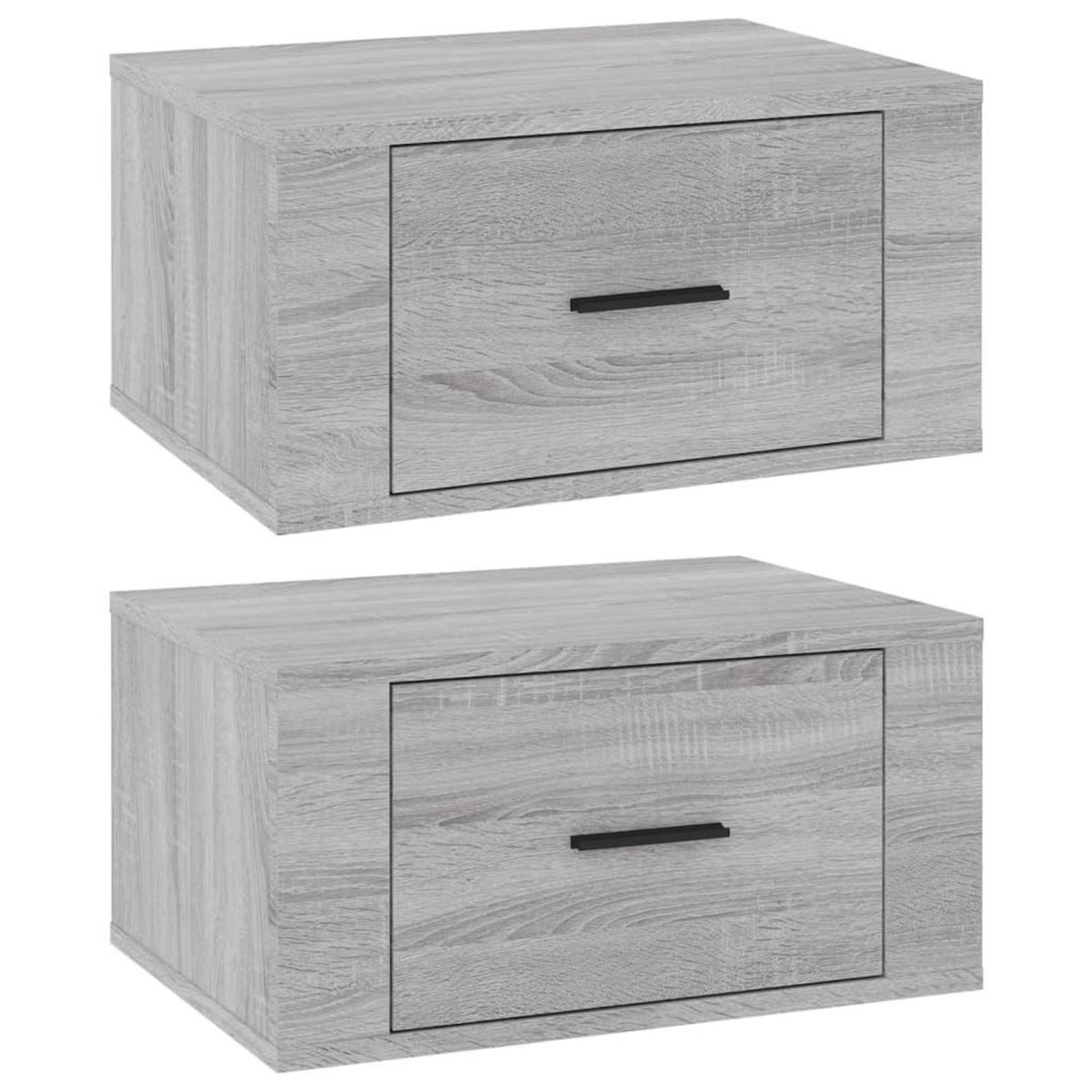 VIDAXL Tables de chevet murales 2 pcs Sonoma gris 50x36x25 cm