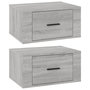 Voir la diapositive 2 : VIDAXL Tables de chevet murales 2 pcs Sonoma gris 50x36x25 cm
