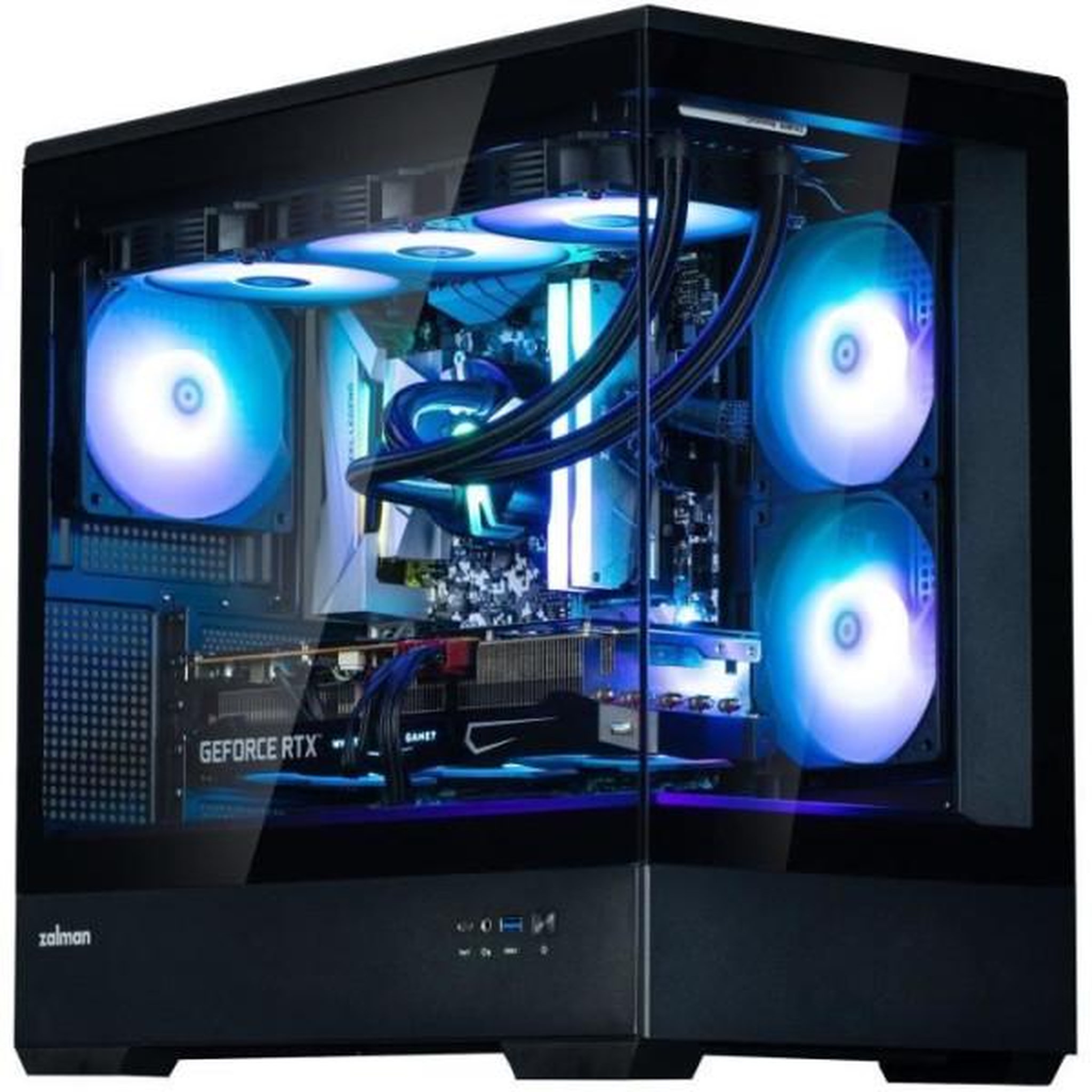 Voir la diapositive 2 : Zalman Boitier PC sans alimentation - ZALMAN P30 (Noir) - Mini tour - Micro-ATX - Ventilateurs ARGB