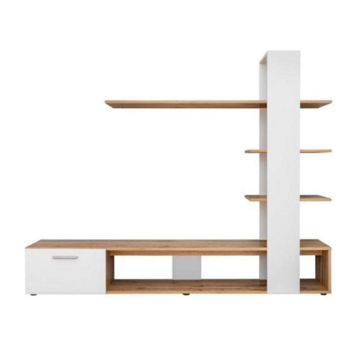 Paris Prix Ensemble Meuble TV Design  Eko  190cm Naturel & Blanc