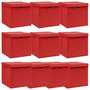 Voir la diapositive 1 : VIDAXL Boîtes de rangement et couvercles 10 pcs Rouge 32x32x32cm Tissu