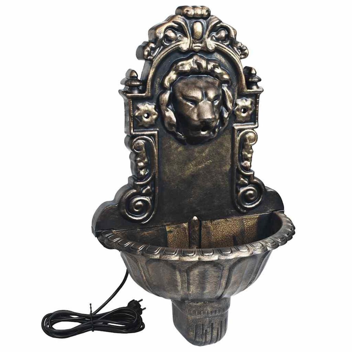 VIDAXL Fontaine murale Design de tete de lion Bronze