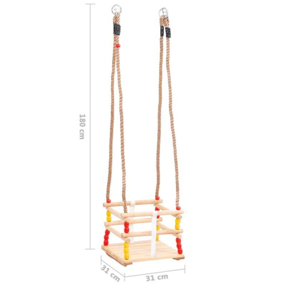 VIDAXL Balançoire pour bébé avec ceinture de sécurité Pin solide