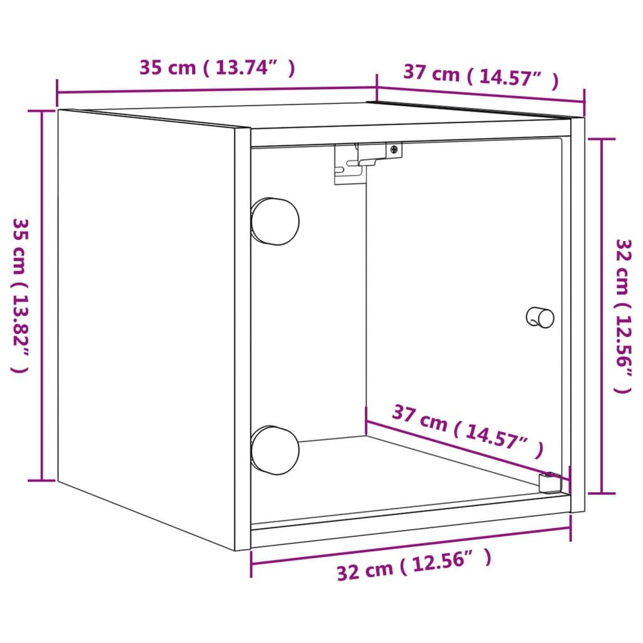 Voir la diapositive 6 : VIDAXL Tables de chevet et portes vitrees 2pcs chene sonoma 35x37x35cm