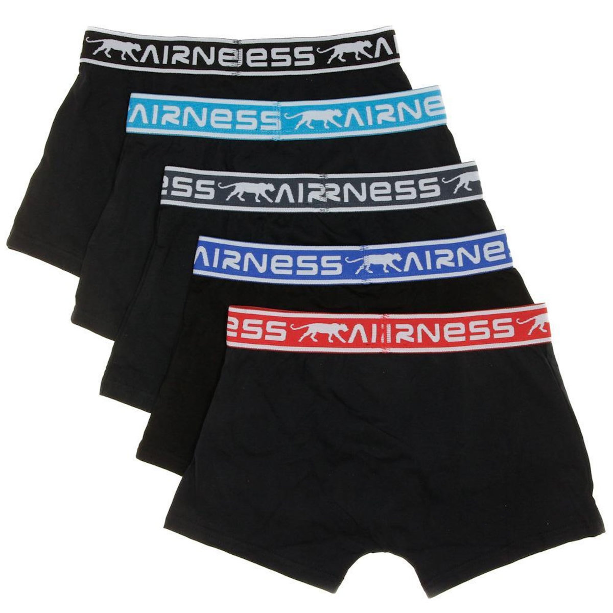 Airness Lot de 5 Boxers Noirs Garçon Airness
