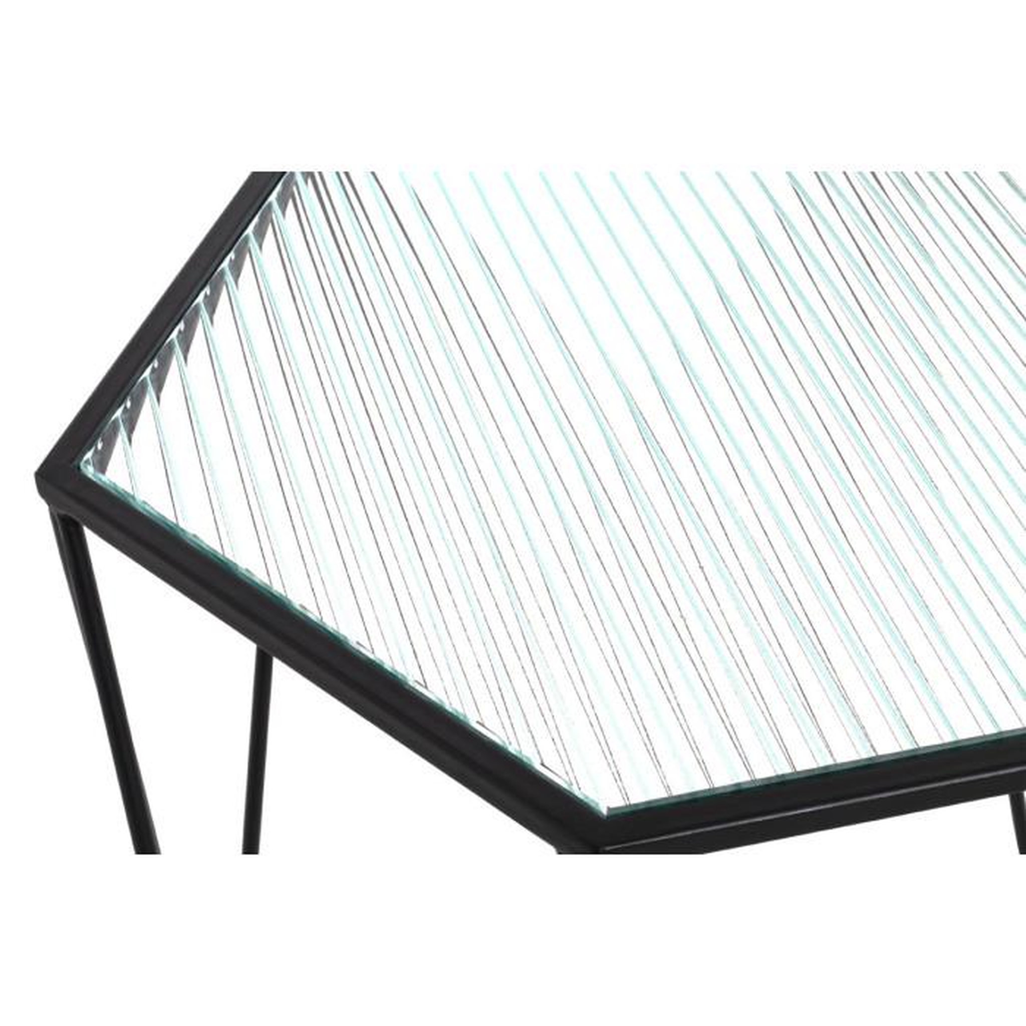 Voir la diapositive 2 : Paris Prix Table d'Appoint Design  Ondulé  46cm Noir