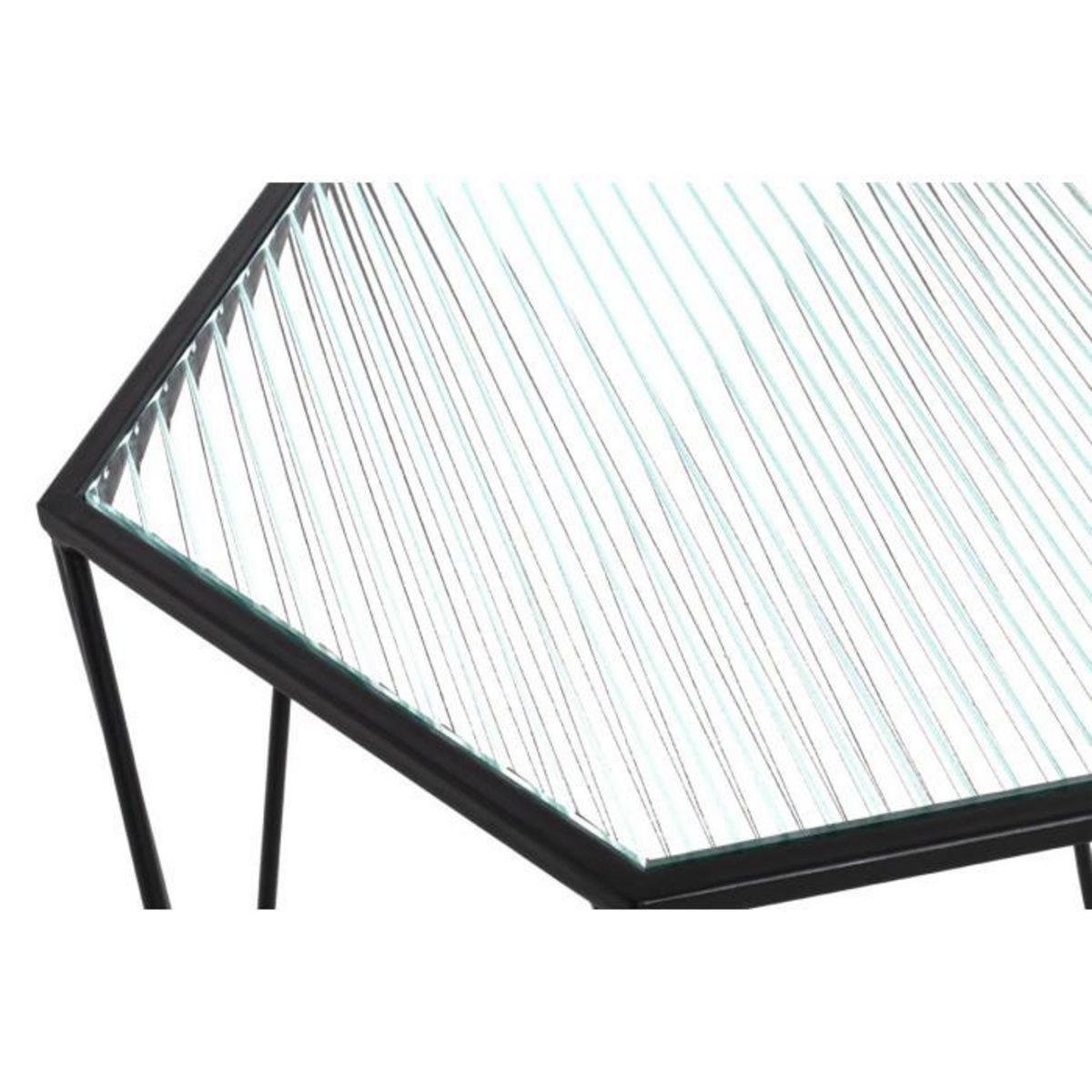 Paris Prix Table d'Appoint Design  Ondulé  46cm Noir