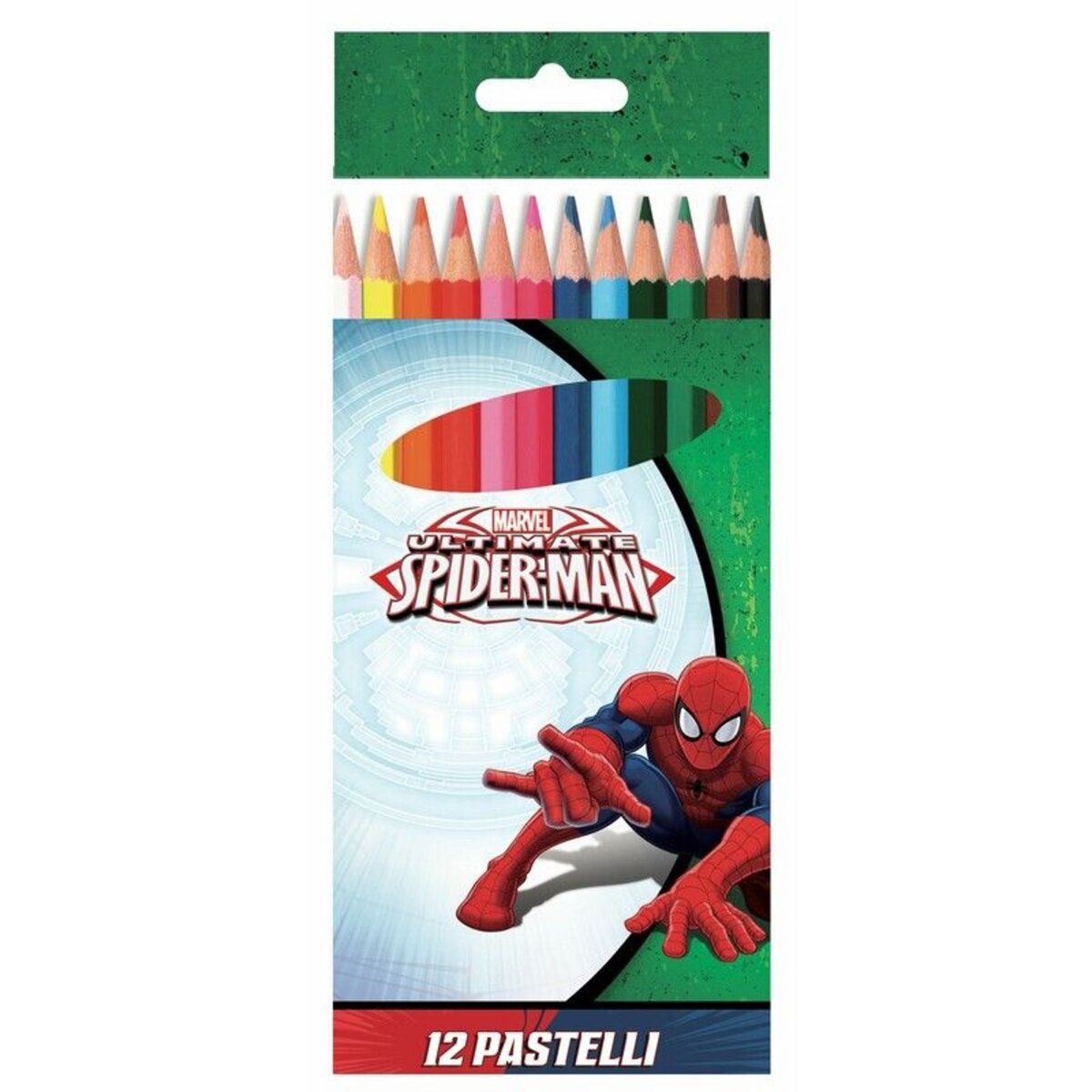 12 crayon de couleur Spiderman Disney enfant ecole pas cher 