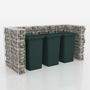 Voir la diapositive 3 : VIDAXL Cadre de gabion de poubelle triple Acier 250 x 100 x 120 cm