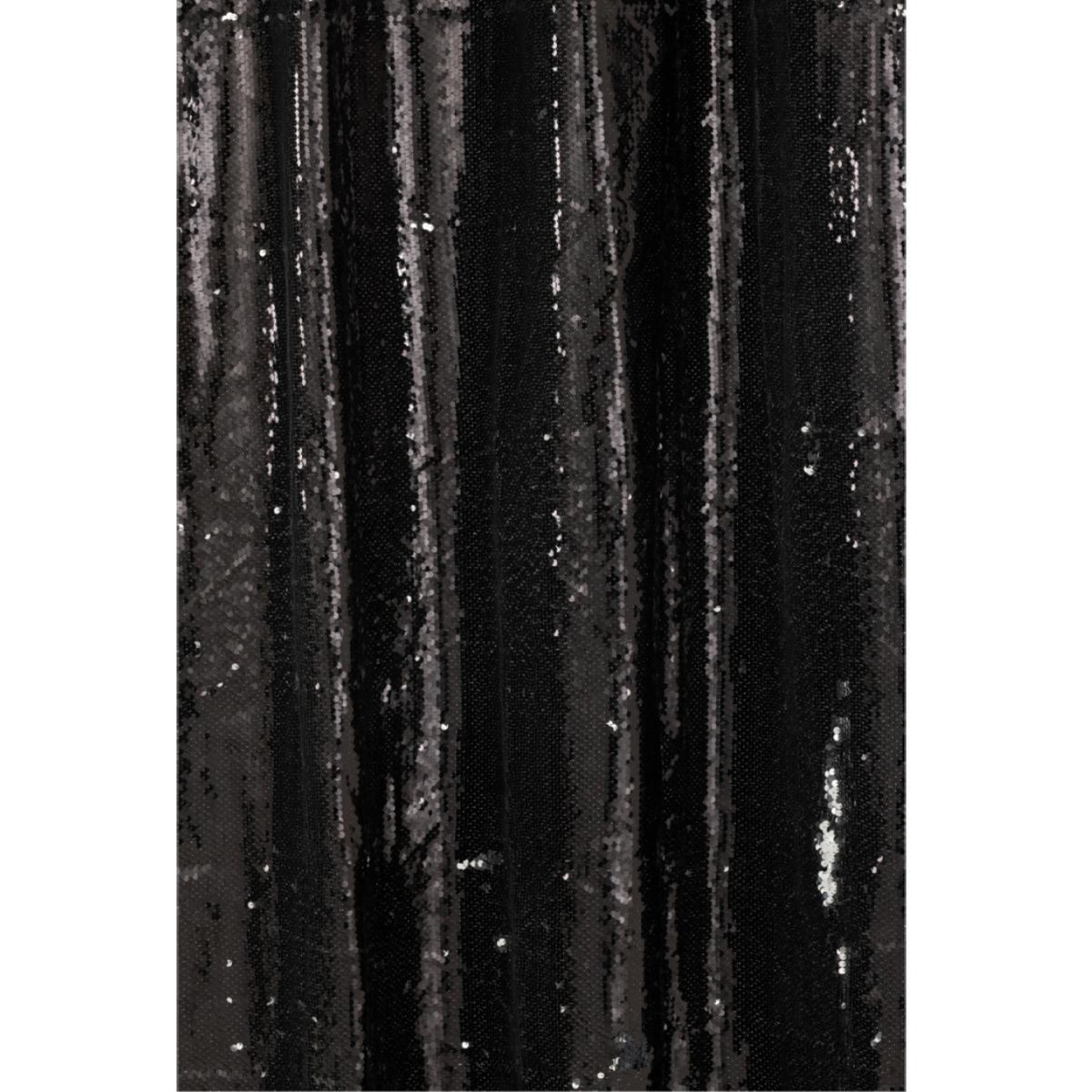 Voir la diapositive 3 : J-LINE Rideau à passants  sequin  125x250cm noir & argent